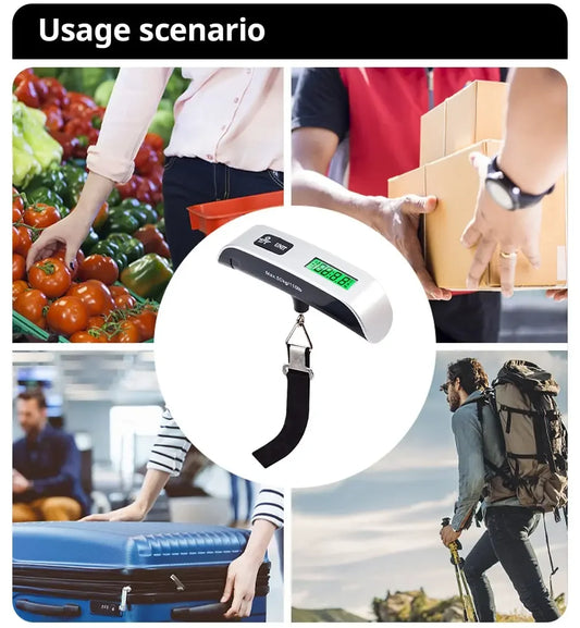 50kg/110lb Portable Digital Luggage Weight Scale LCD Display Pocket Electronic Suitcase Travel Scale Balance Baggage Weight Tool
